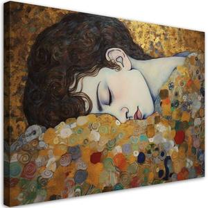 Картина арт-принт KUNSTLOFT Klimt - Woman Face 3, золотой