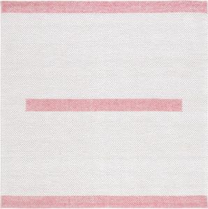 Ковер SAFAVIEH, 183 x 183 см, Natura Collection - Ivory & Pink, ручной работы плоское переплетение современная полоска Wool, идеально для помещений с высокой проходимостью в гостиной, спальне (NAT324U)