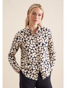 Блузка-рубашка обычной длины темно-синего цвета Seidensticker