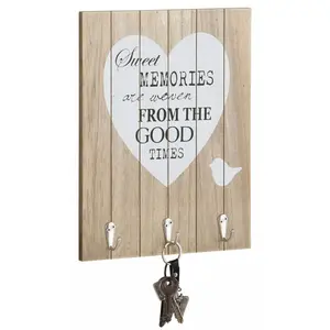 Вешалка для дома с крючком «Сердце» Home Affaire, коричневый