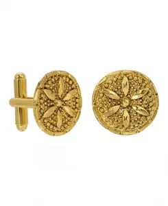 Круглые запонки из 14-каратного золота 2028, gold-plated