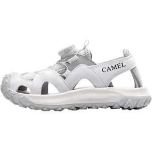 Сандалии детские, противоскользящие, износостойкие, низкие CAMEL, серый/белый