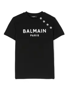 Футболка с логотипом Balmain Kids, черный