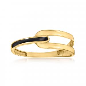 Кольцо Canaria Open Space из 10-каратного желтого золота с черной эмалью Canaria Fine Jewelry, желтый