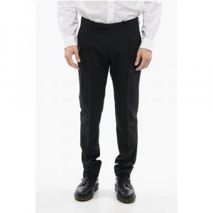 CC COLLECTION Брюки из смесовой шерсти с 4 карманами и шлевками для ремня Corneliani, Black