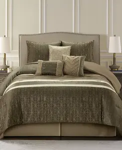 Комплект постельного белья Trinity Geometry, 9 предметов, размер Queen Stratford Park, taupe