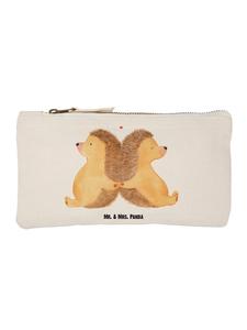 Mr. & Mrs. Panda Пенал с изображением ежика, держащегося за руки, без надписи, белого цвета