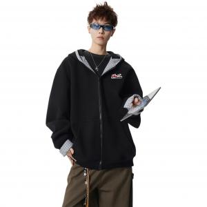 Толстовка Unisex Hooded Moderate Cardigan WARRIOR, черный (diy badge)