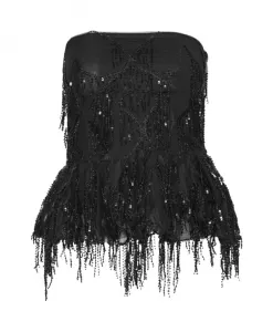 Черный полиэстеровый топ с возможностью вращения Rotate Birger Christensen, черный