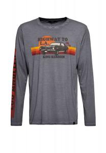 Лонгслив с принтом Highway To La KING KEROSIN, цвет Stahlgrau