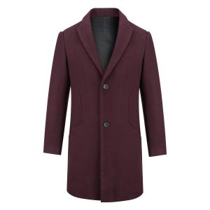 Длинное облегающее зимнее теплое деловое шерстяное пальто Allthemen, красный