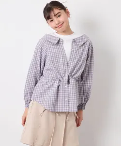 Весенняя клетчатая блузка многослойного стиля Avv, цвет Gray