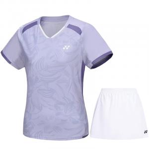 Женские повседневные костюмы YONEX, dusty фиолетовый top+белый short skirt