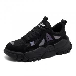 Женские повседневные кроссовки Low Top черные JEEP SPIRIT, всесезонные с двойной сеткой графитово-черные ZS