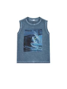 Футболка без рукавов синего цвета Coccodrillo