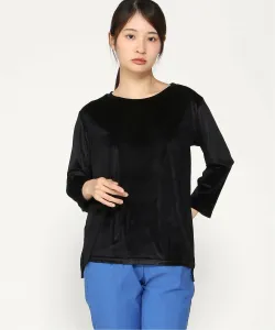 Простой велюровый пуловер с рукавом 3/4 Interplanet, цвет Black