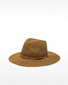 Женская шляпа из эффекта рафии с декоративной полосой из ракушек Parfois, коричневый