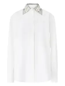 Рубашка с кристаллами на воротнике Genny, белый