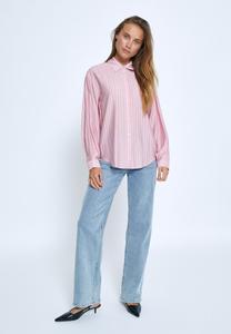 Блуза PEPPERCORN Button-down blouse, S Peony Pink Stripe/Pink