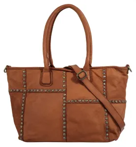 Шоппер Samantha Look, натуральная кожа, производство Италия, цвет Cognac