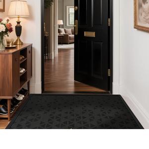 Dajiang Ковер 90х150 см для прихожей, износостойкий, грязеотталкивающий, с лазерной вышивкой Welcome