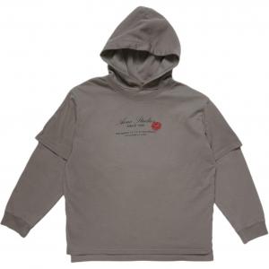 Двухслойный худи Acne Studios, серый