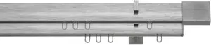 Карниз indeko "Inline", 2 направляющие, фиксированный размер, полный комплект внутренней направляющей, включая планеры и крепежный материал 120 см, цвет edelstahlfarben/silberfarben
