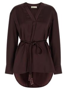 Атласная блузка Tory Burch, бордовый