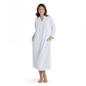 Длинный махровый халат Petite Miss Elaine Essentials с начесом сзади на молнии, цвет Aqua