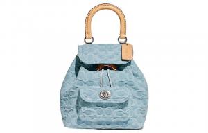 Рюкзак Riya из ткани среднего размера женский синий COACH