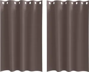 Плотные шторы с кольцами, 2 шт., темно-коричневые vidaXL