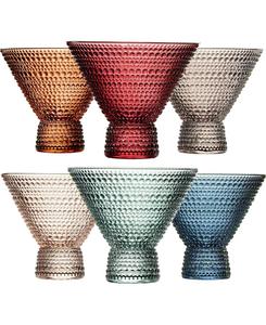 Набор из 6 цветных бокалов для коктейля «Мартини» без ножки The Wine Savant, мультколор