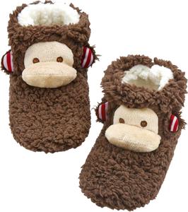 Тапочки-носки Panda Bros для женщин, уютные теплые с мягкой подкладкой, домашние ботиночки с противоскользящей подошвой, Brown Monkey