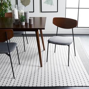 Ковер SAFAVIEH, 183 x 183 см, Montauk Collection, Grey & Ivory, плоское плетение Cotton, простой уход, идеально для помещений с высокой проходимостью в гостиной, спальне (MTK714F)