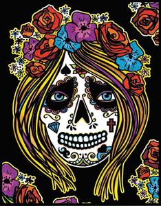 Раскраска Бархат, Череп в венке Painting Velvet