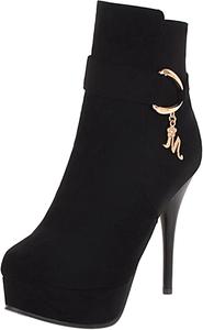 Элегантные женские ботильоны на шпильке с круглым носком Renessmi, Black 3