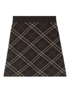 Мини-юбка в клетку BURBERRY, коричневый