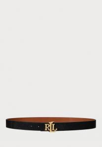 Ремень Lauren Ralph Lauren Logo Reversible Crosshatch Leather Belt, Black/Brown/Brown