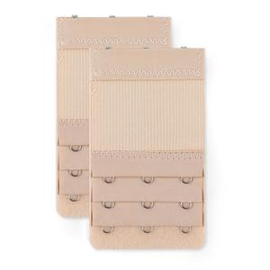 Удлинители бюстгальтера, 3 ряда, 3 крючка, эластичные удлинители крючков для бюстгальтера, 2 упаковки ALLEGRA K, цвет Apricot