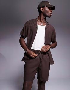 Пляжные шорты на завязках коричневого цвета South Beach