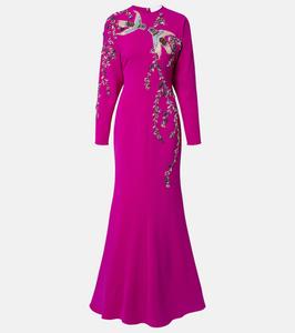 Платье Marla из крепа с кристаллами Costarellos, Violet 057