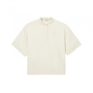 Поло с логотипом на заплатке LACOSTE, кремовый
