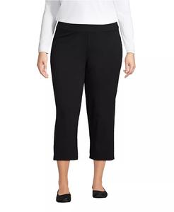 Женские укороченные брюки Starfish размера Plus, средней посадки Lands' End, черный