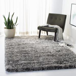 Ковер SAFAVIEH, 183 x 275 см, Iceland Shag Collection - Grey & Dark Grey, современный дизайн, легкий уход, идеально для помещений с высокой проходимостью в гостиной, спальне (ISG519F)