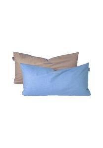 Чехлы на подушки Doubleface из тонкой ренфорсе в наборе из 2 штук (40х80см) SCHIESSER, цвет Gesamt Breite Hellblau Und Hellgrau