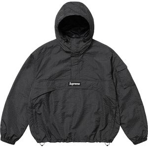 Supreme Анорак из светоотражающей ткани рипстоп, Black