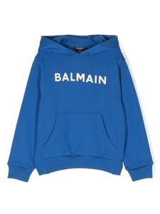 Balmain Kids худи с логотипом, синий