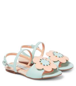 Сандалии из искусственной кожи с цветочной аппликацией Stella Mccartney Kids, мультиколор