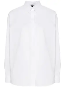Поплиновая рубашка с вышитым логотипом PINKO, белый