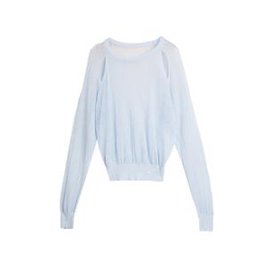 ELLE Тонкий вязаный свитер с круглым вырезом Women's Blue